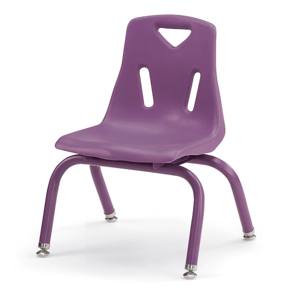 Berries Stacking Chairs with Powder-Coated Legs, 10 in. Ht, Set of 6, Purple